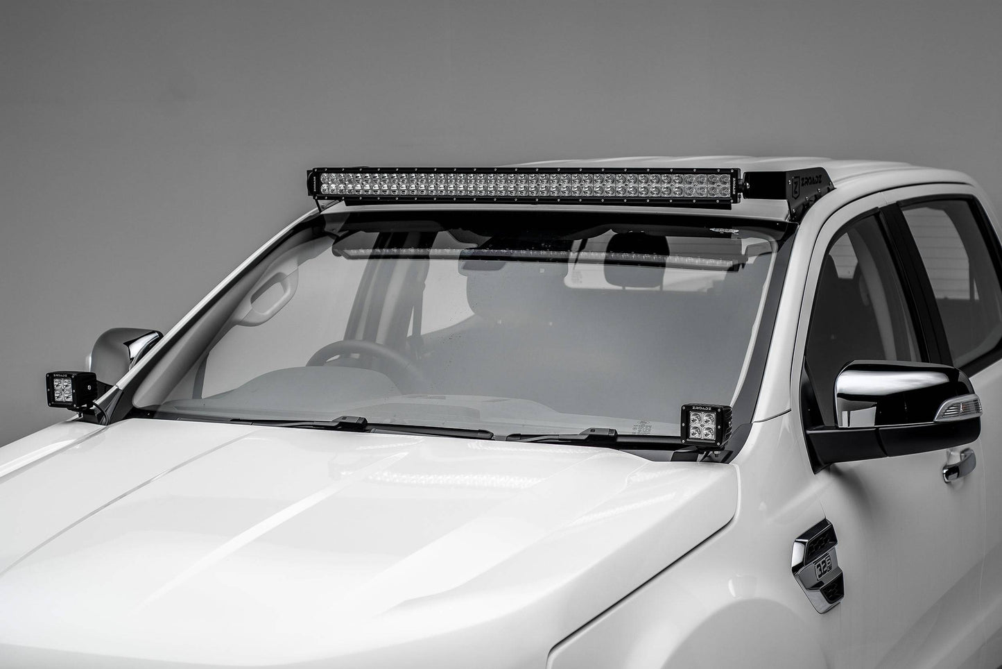 ZROADZ Z365761 Black Mild Steel Hood Hinge LED Bracket Fits 2015-2018 Ford Ranger T6