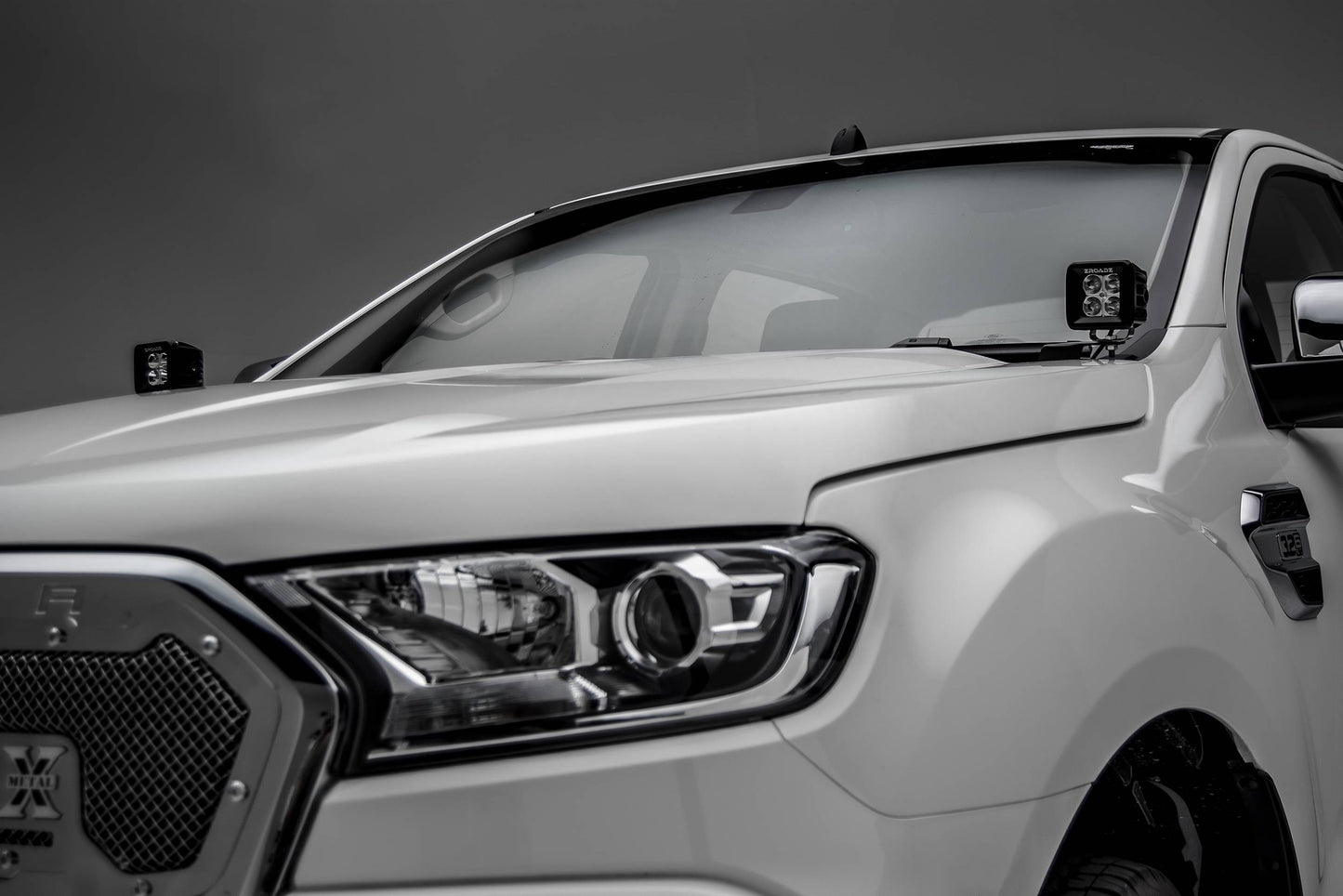 ZROADZ Z365761 Black Mild Steel Hood Hinge LED Bracket Fits 2015-2018 Ford Ranger T6