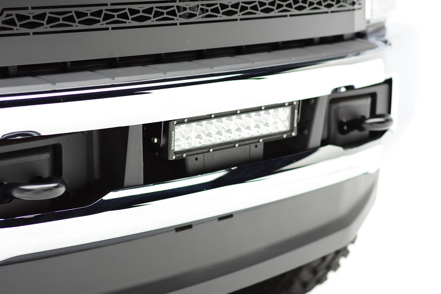 ZROADZ Z325471-KIT Black Mild Steel Front Bumper Center LED Kit Fits 2017-2019 Ford F-250 F-350 F-450 F-550