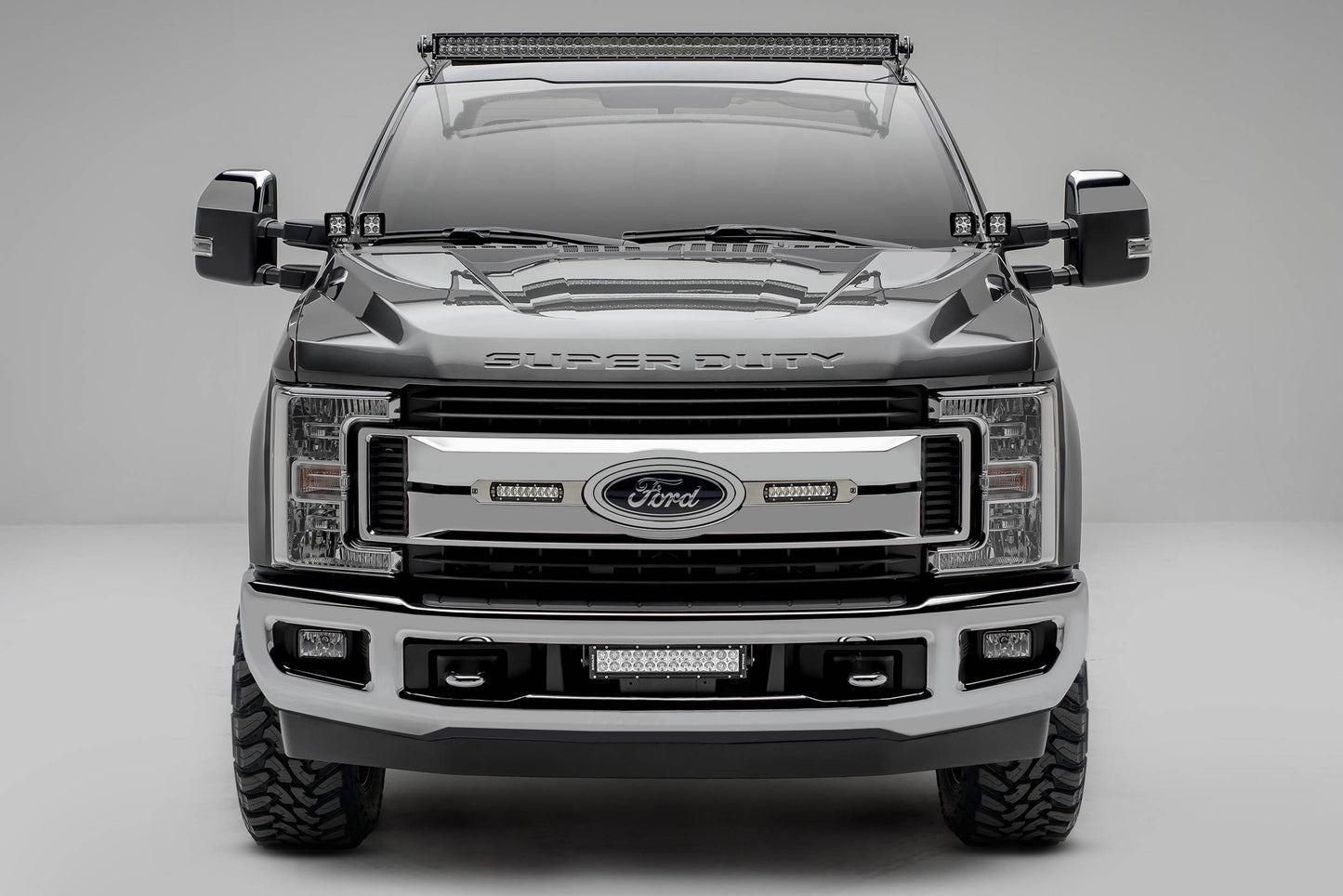 ZROADZ Z335471-KIT Black Mild Steel Front Roof LED Kit Fits 2017-2022 Ford F-250 F-350 F-450 F-550