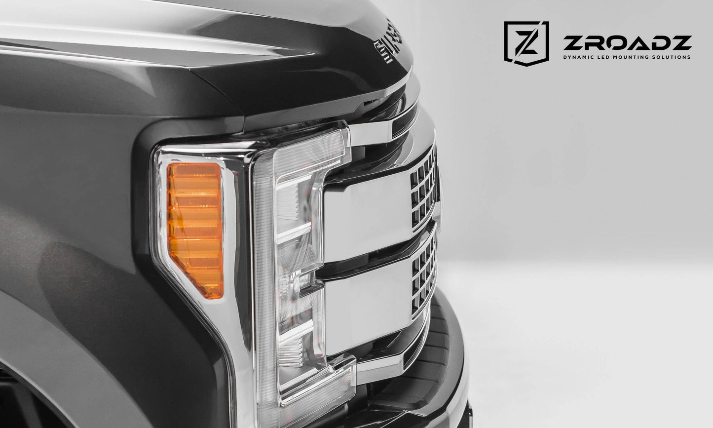 ZROADZ Z415371-KIT Black Mild Steel OEM Grille LED Kit Fits 2017-2019 Ford F-250 Platinum F-350 Platinum F-450 Platinum F-550 Platinum