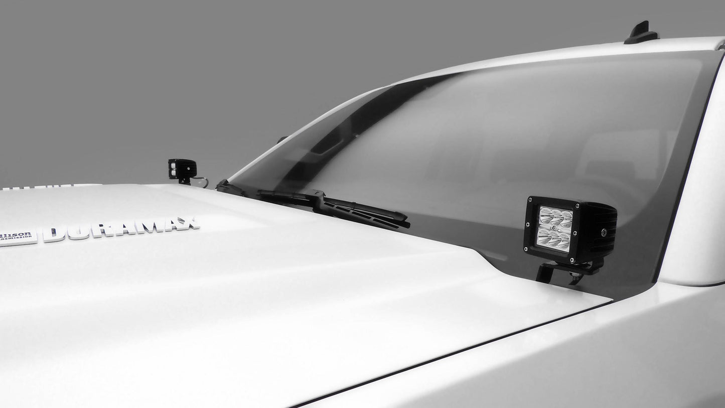 ZROADZ Z361221-KIT2 Black Mild Steel Hood Hinge LED Kit Fits 2015-2019 Chevrolet Silverado 2500 3500
