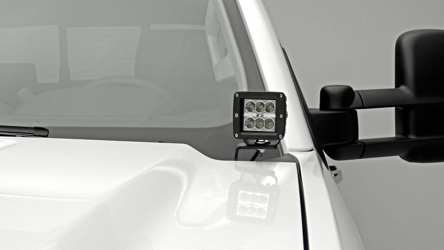 ZROADZ Z361221-KIT2 Black Mild Steel Hood Hinge LED Kit Fits 2015-2019 Chevrolet Silverado 2500 3500