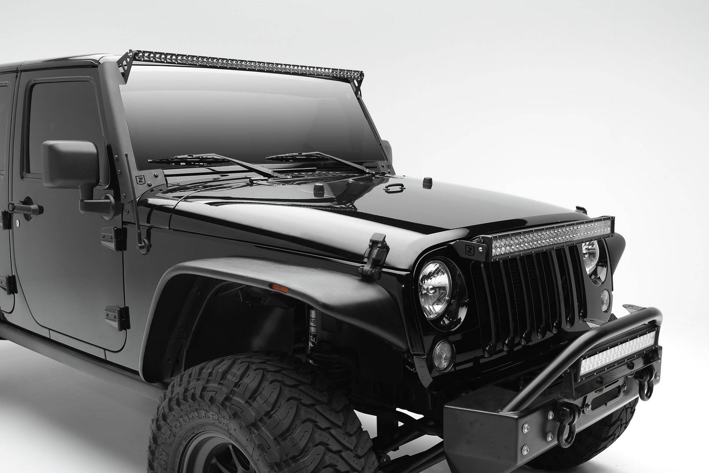 ZROADZ Z344821-KIT Black Mild Steel Above Grille LED Kit Fits 2007-2018 Jeep Wrangler JK Wrangler JKU