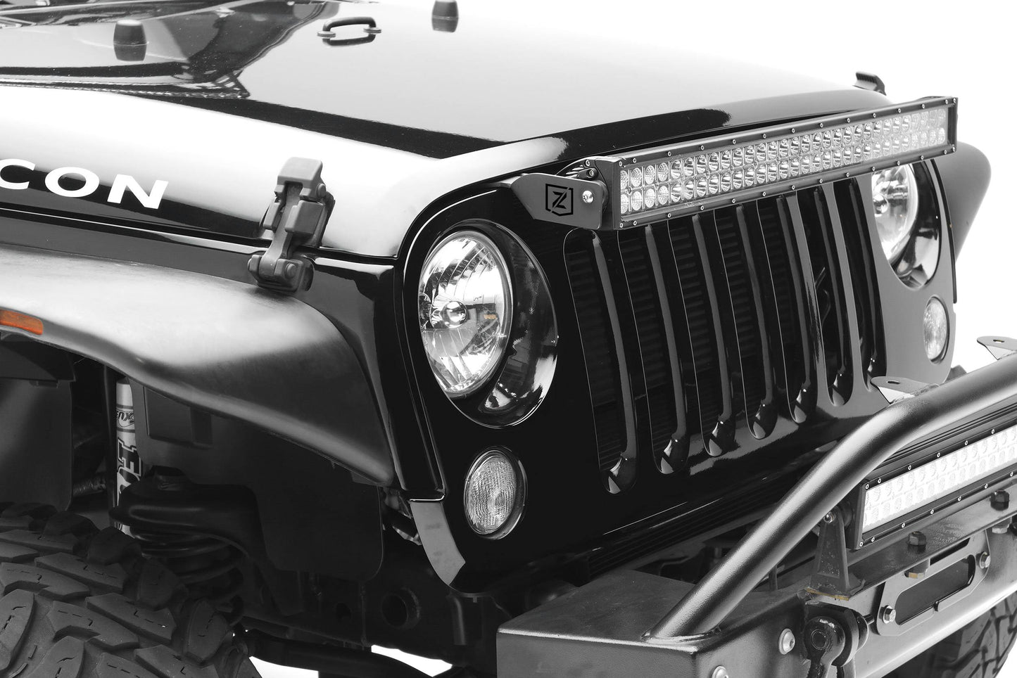 ZROADZ Z344821-KIT Black Mild Steel Above Grille LED Kit Fits 2007-2018 Jeep Wrangler JK Wrangler JKU