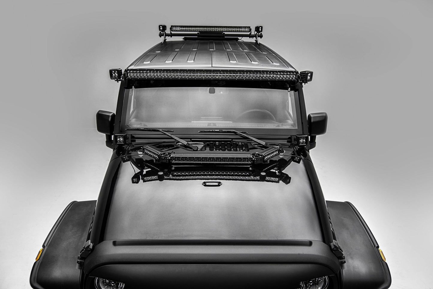 ZROADZ Z334811 Black Mild Steel Front Roof LED Bracket Fits 2007-2018 Jeep Wrangler JK Wrangler JKU