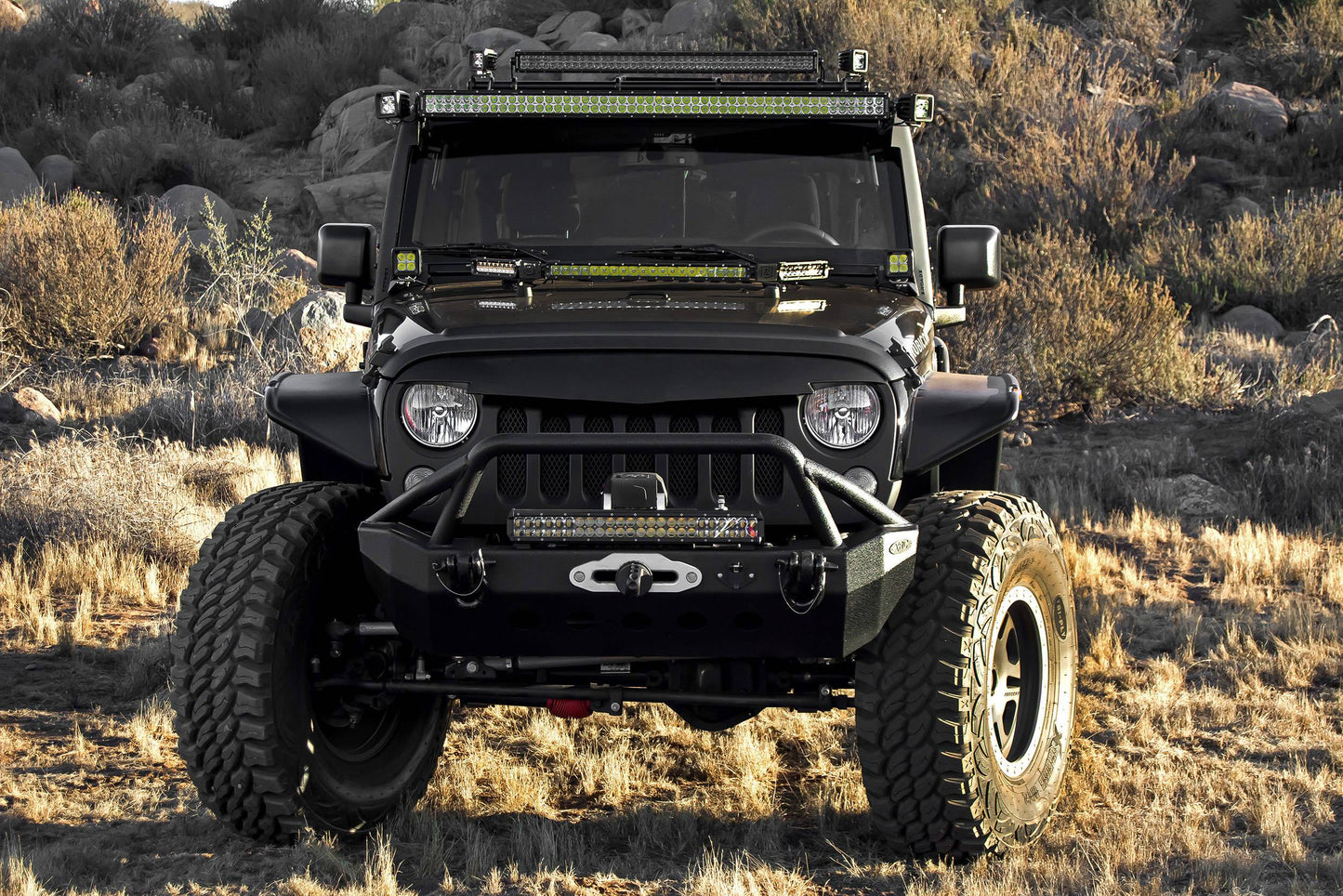 ZROADZ Z334811 Black Mild Steel Front Roof LED Bracket Fits 2007-2018 Jeep Wrangler JK Wrangler JKU