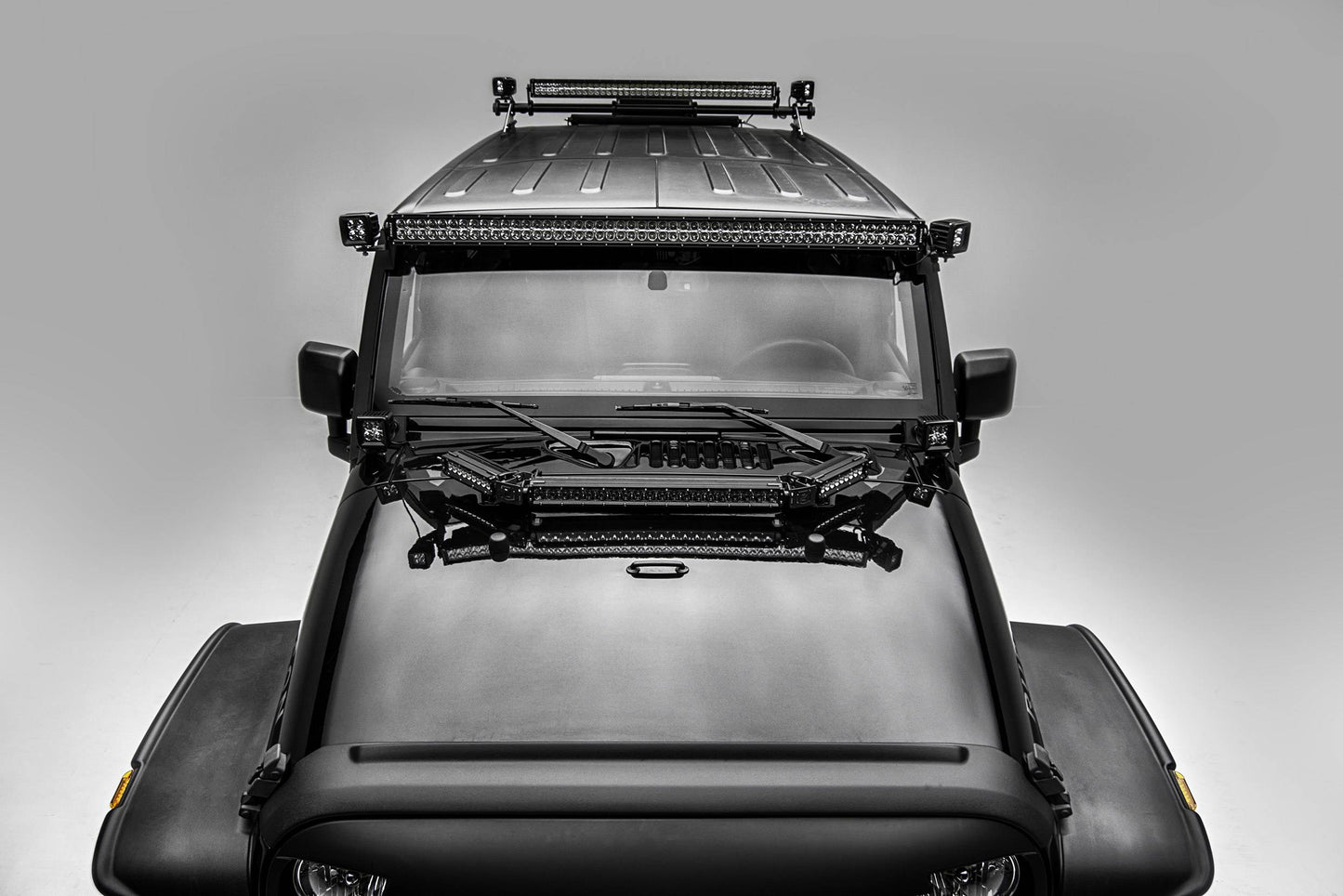 ZROADZ Z344813-KIT Black Mild Steel Hood Hinge LED Kit Fits 2007-2018 Jeep Wrangler JK Wrangler JKU
