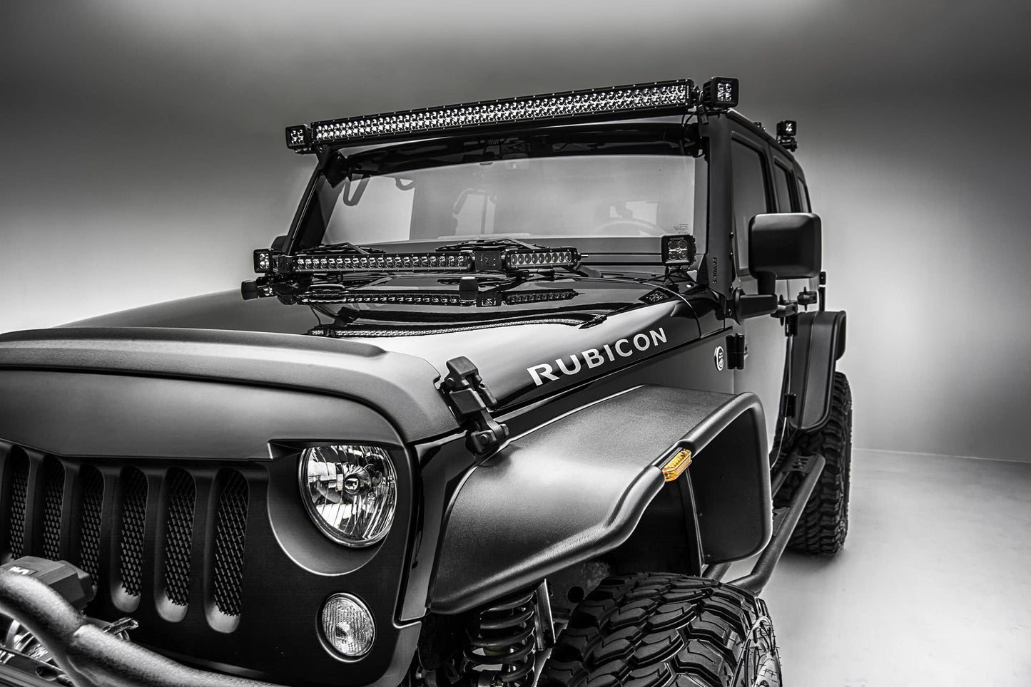ZROADZ Z344813-KIT Black Mild Steel Hood Hinge LED Kit Fits 2007-2018 Jeep Wrangler JK Wrangler JKU