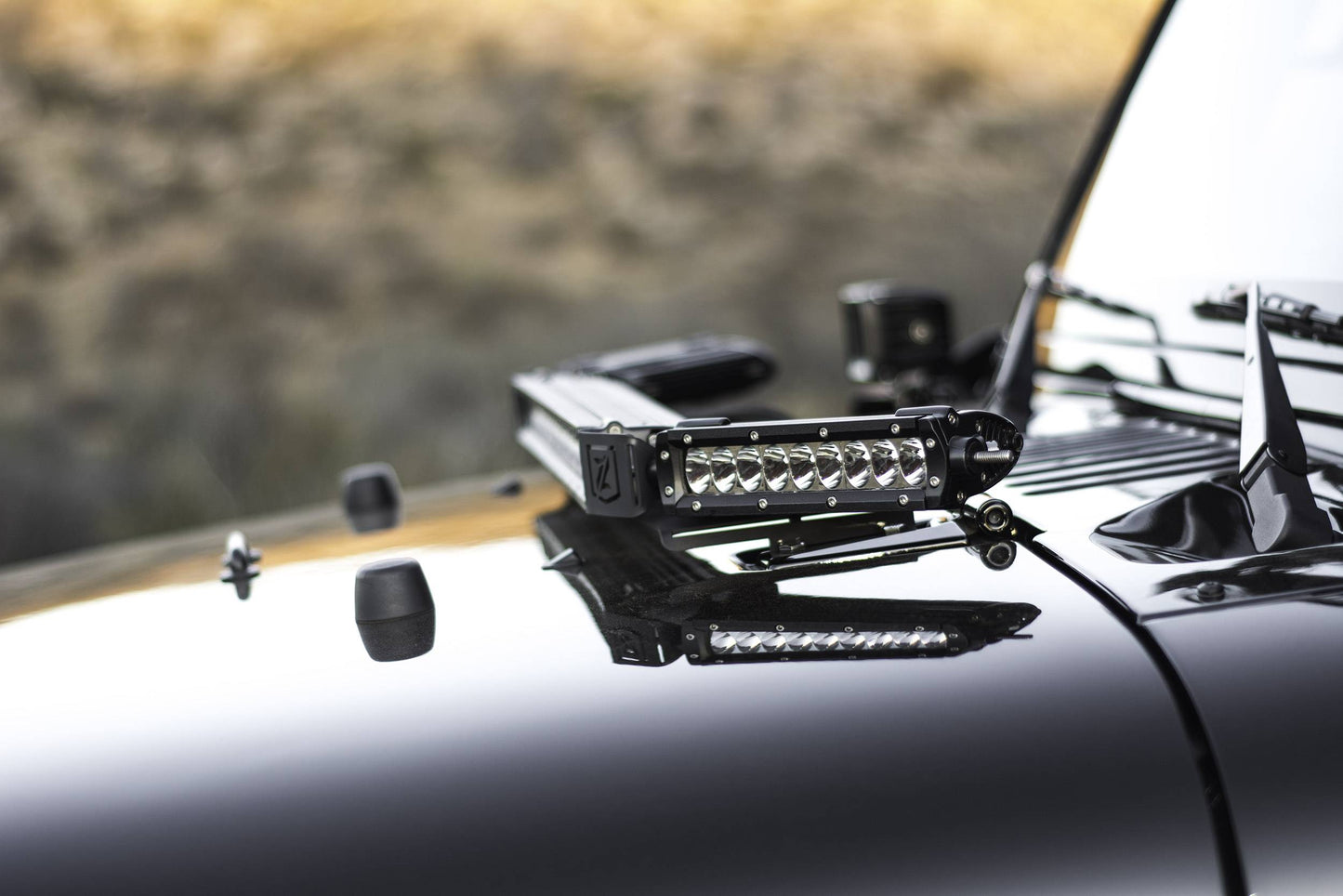 ZROADZ Z344813-KIT Black Mild Steel Hood Hinge LED Kit Fits 2007-2018 Jeep Wrangler JK Wrangler JKU