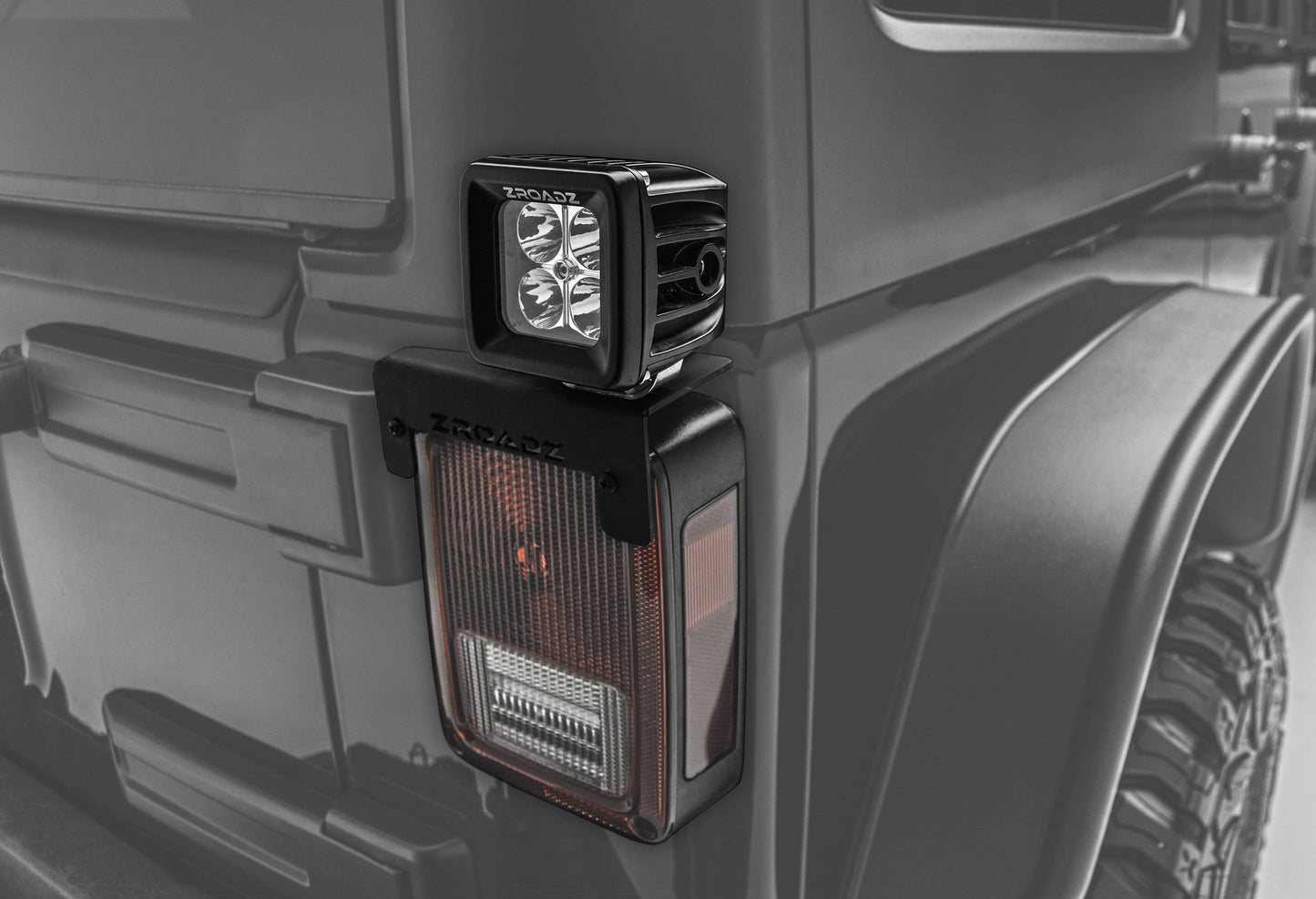 ZROADZ Z384812 Black Stainless Steel Tail Light Top LED Bracket Fits 2007-2018 Jeep Wrangler JK Wrangler JKU
