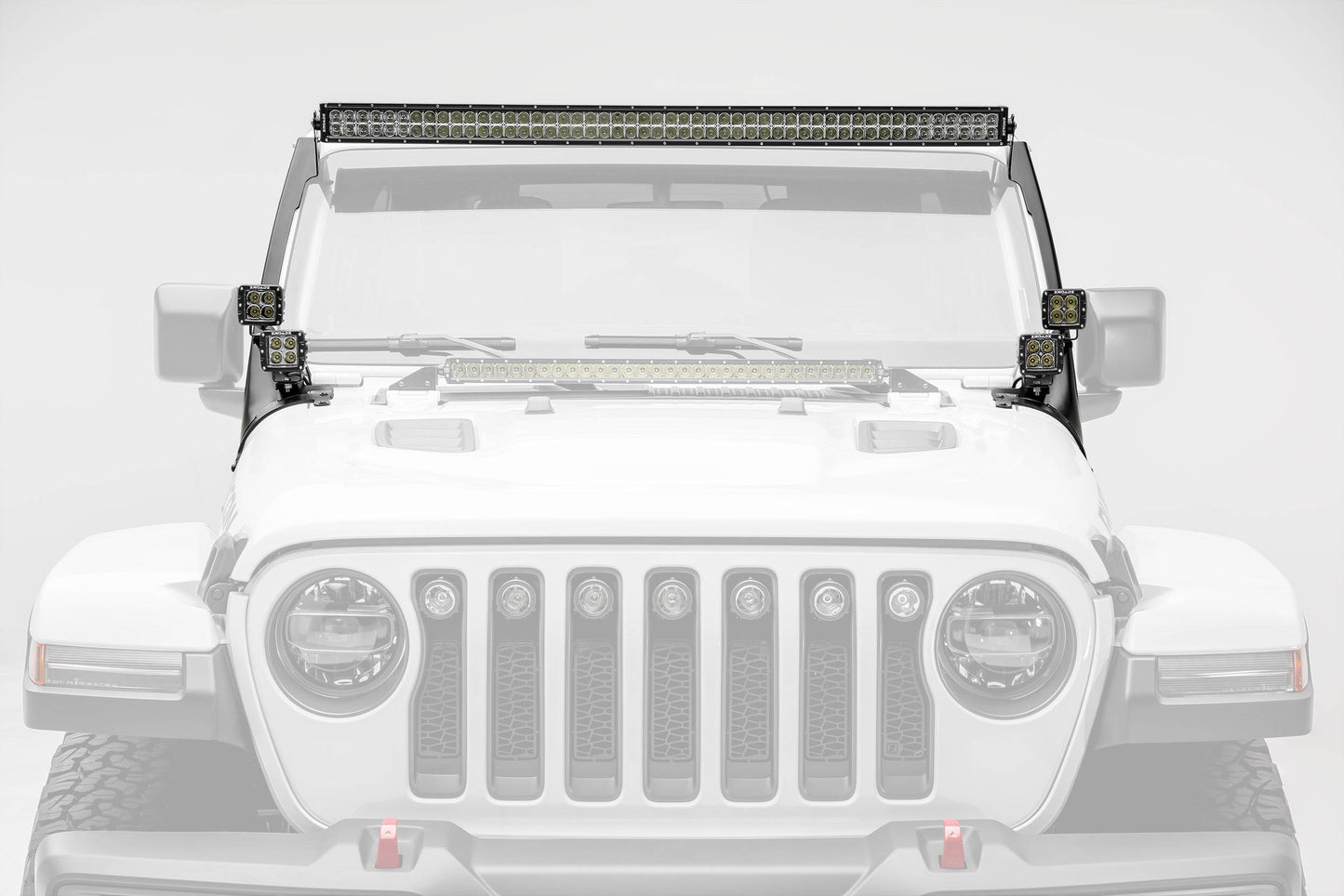 ZROADZ Z374831-KIT4 Black Mild Steel Front Roof LED Kit Fits 2019-2023 Jeep Gladiator