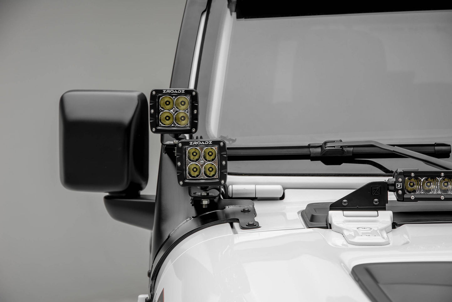 ZROADZ Z374831-KIT4 Black Mild Steel Front Roof LED Kit Fits 2019-2023 Jeep Gladiator