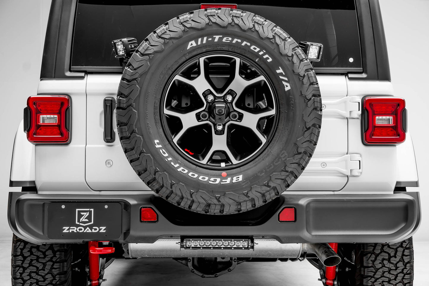 ZROADZ Z394951 Black Mild Steel Rear Tire Carrier LED Bracket Fits 2018-2023 Jeep Wrangler JL Wrangler JLU