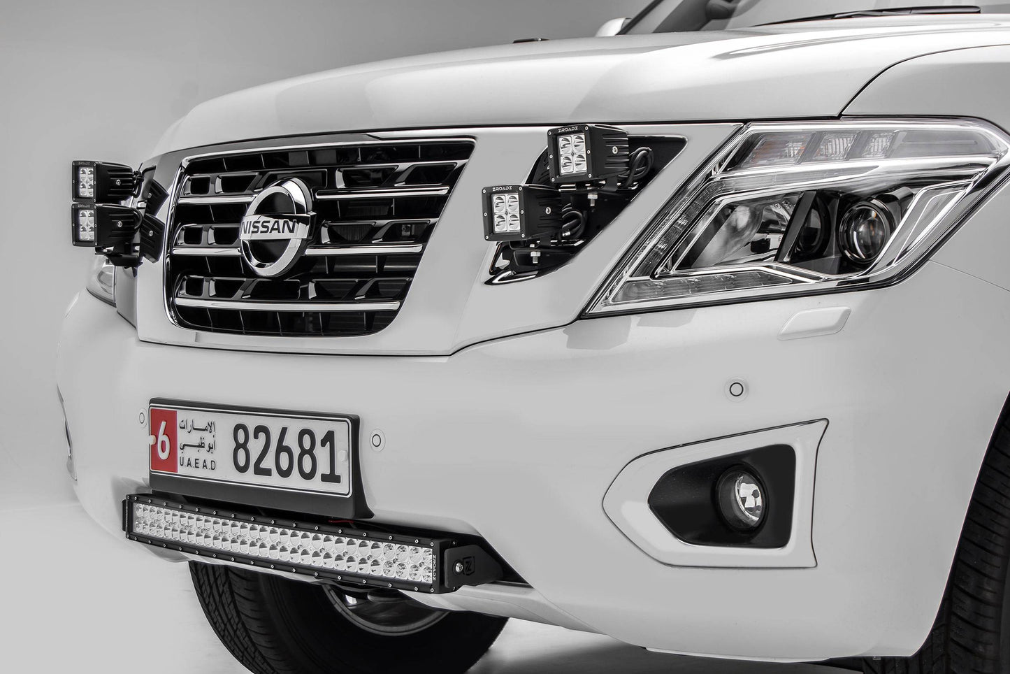 ZROADZ Z327871 Black Mild Steel Front Bumper Center LED Bracket Fits 2010-2017 Nissan Patrol Y62
