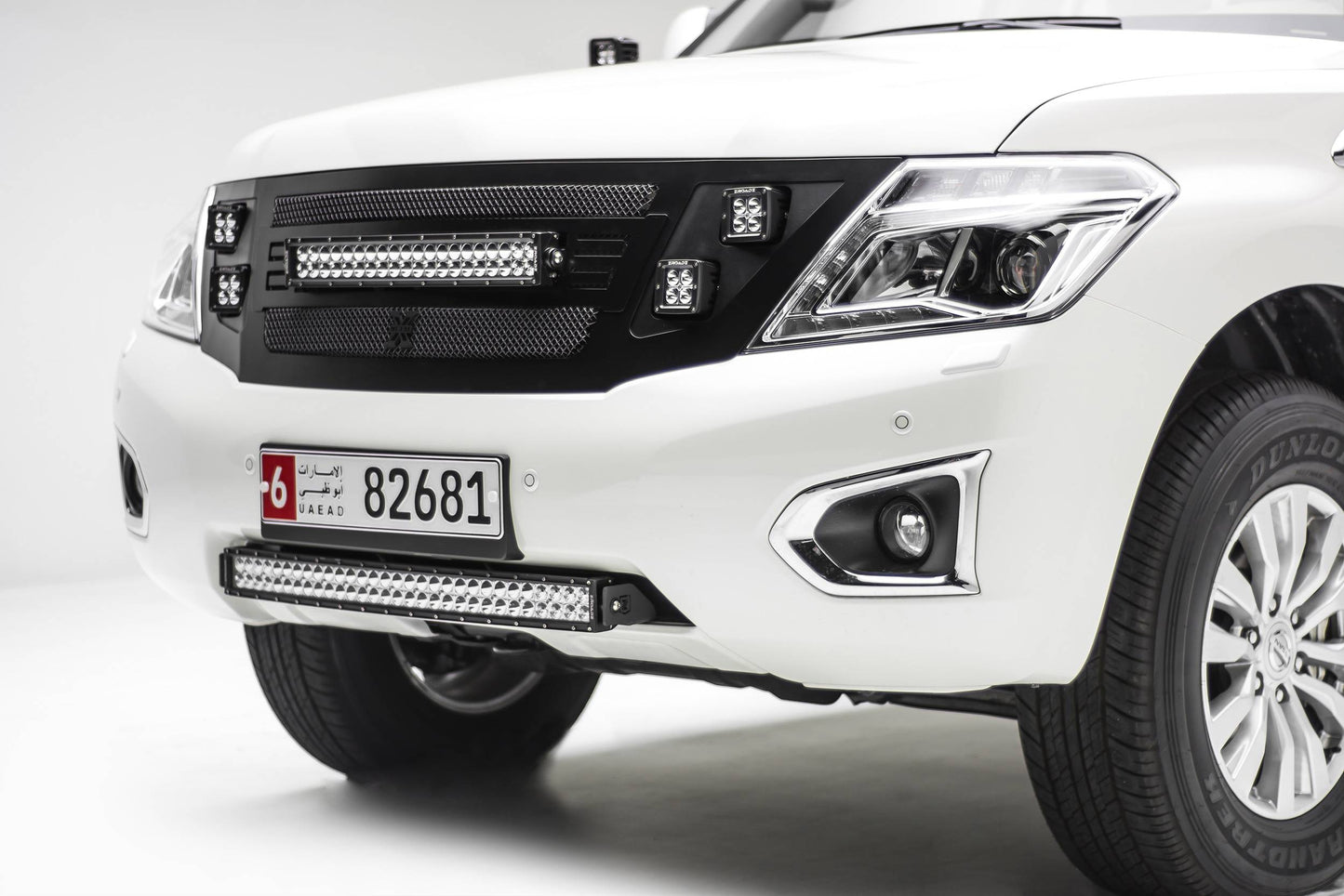 ZROADZ Z327871-KIT Black Mild Steel Front Bumper Center LED Kit Fits 2010-2017 Nissan Patrol Y62