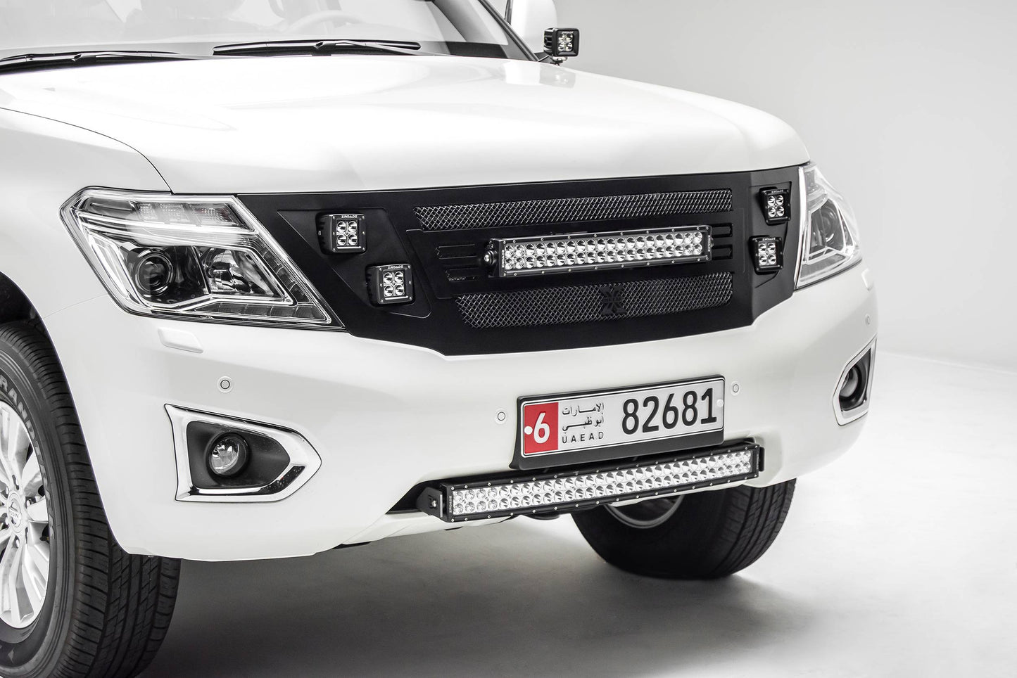 ZROADZ Z327871-KIT Black Mild Steel Front Bumper Center LED Kit Fits 2010-2017 Nissan Patrol Y62