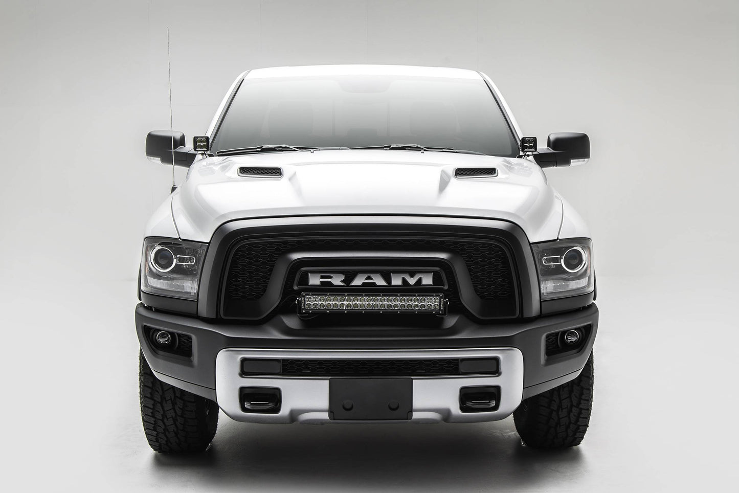 ZROADZ Z324552 Black Mild Steel Front Bumper Top LED Bracket Fits 2015-2018 Ram Rebel