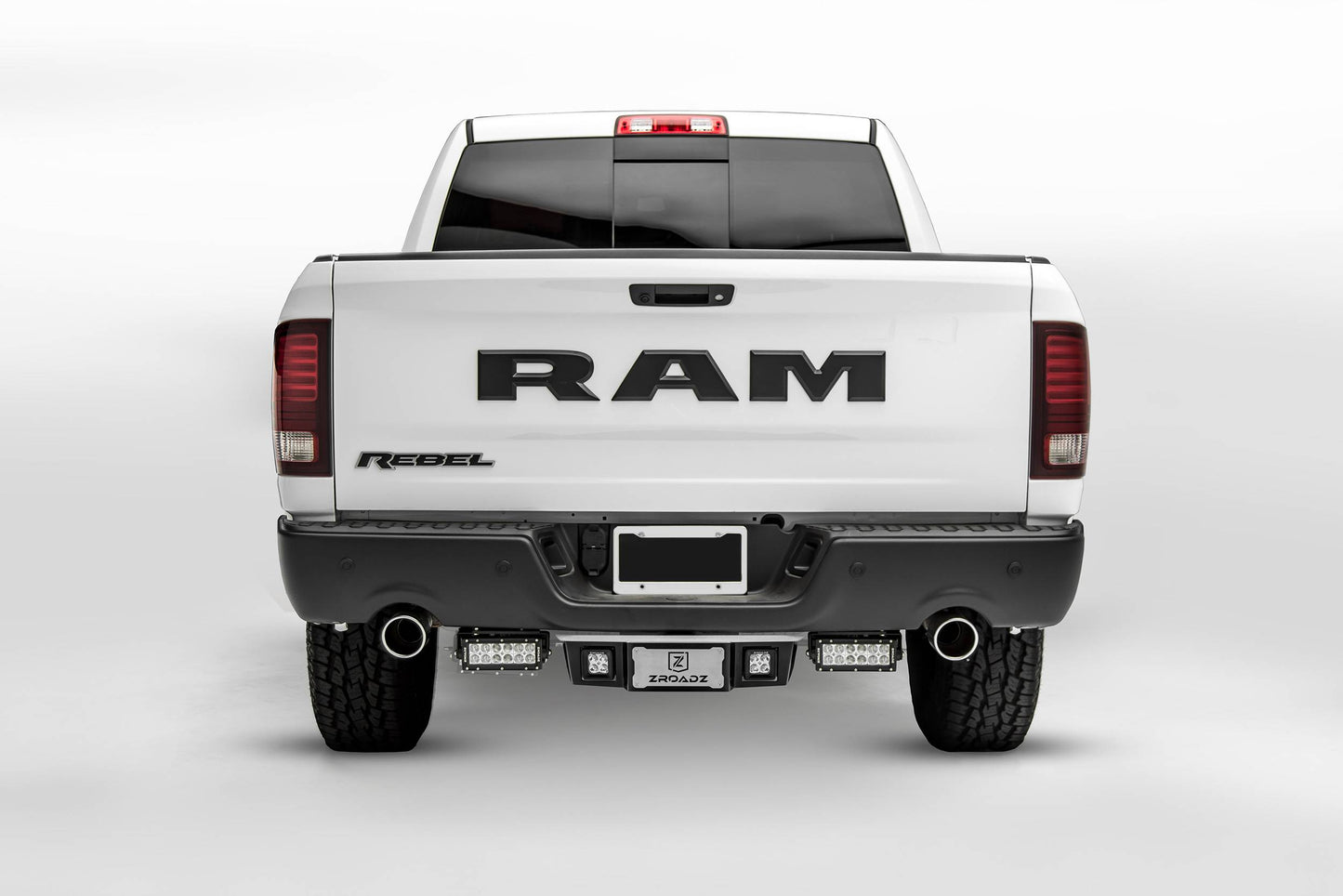 ZROADZ Z384551-KIT Black Mild Steel Rear Bumper LED Kit Fits 2015-2018 Ram Rebel