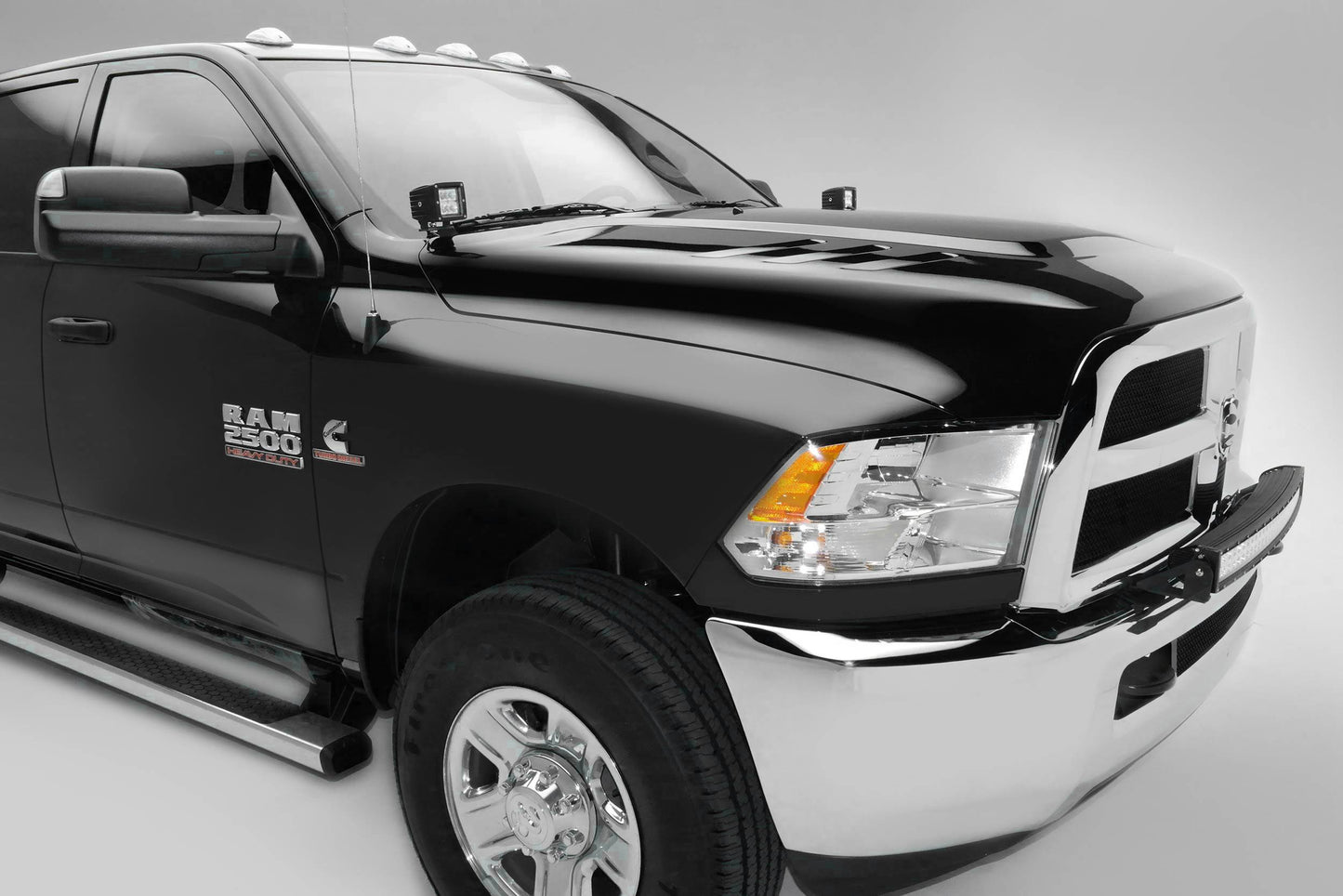 ZROADZ Z324522 Black Mild Steel Front Bumper Top LED Bracket Fits 2010-2018 Ram 2500 3500