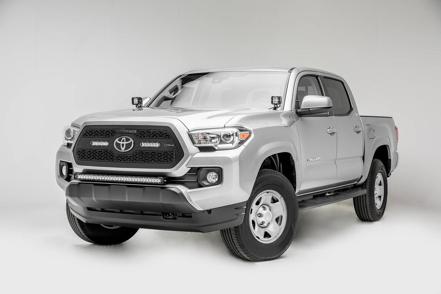 ZROADZ Z329511-KIT-S Black Mild Steel Front Bumper Center LED Kit Fits 2018-2023 Toyota Tacoma