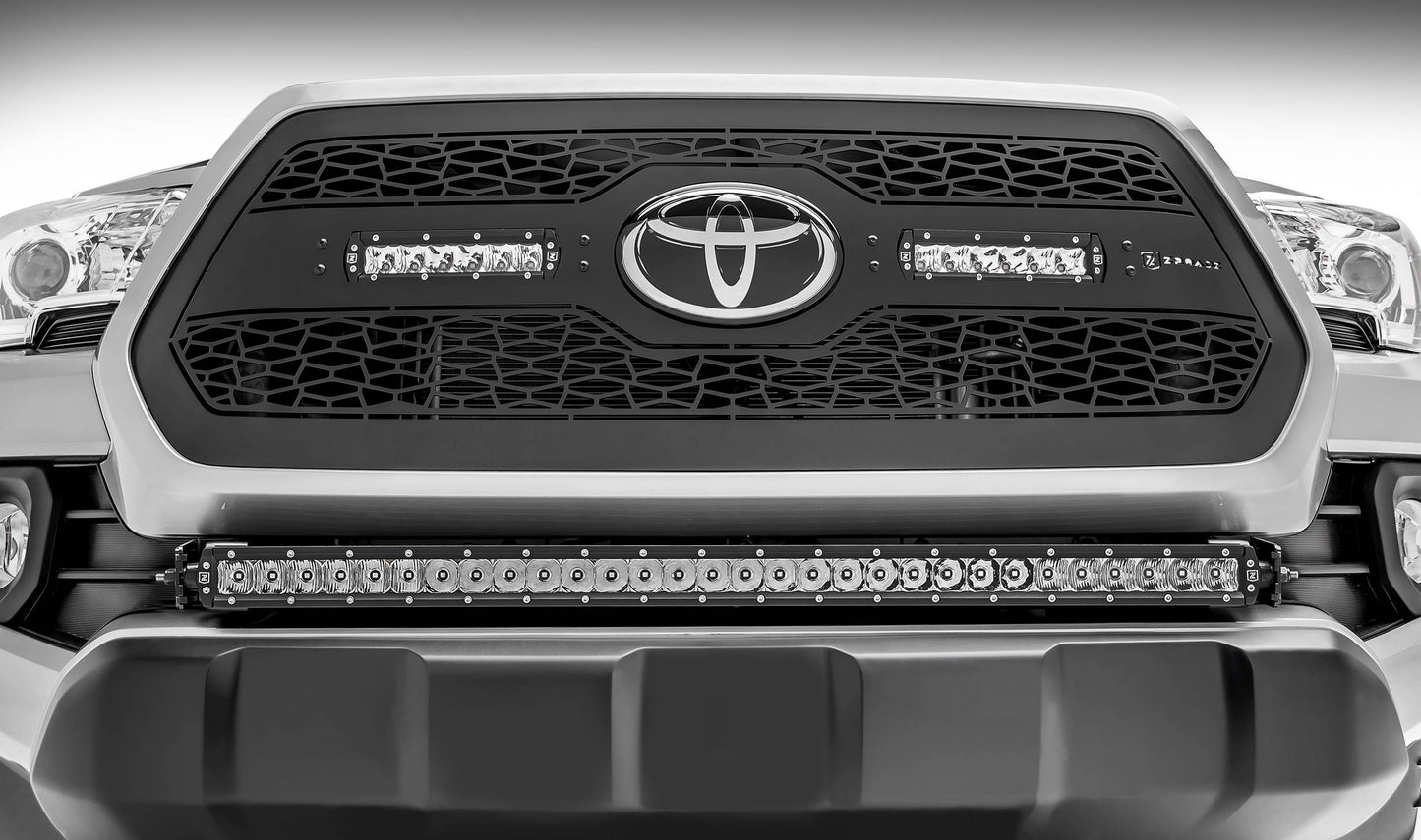 ZROADZ Z329511-KIT-S Black Mild Steel Front Bumper Center LED Kit Fits 2018-2023 Toyota Tacoma