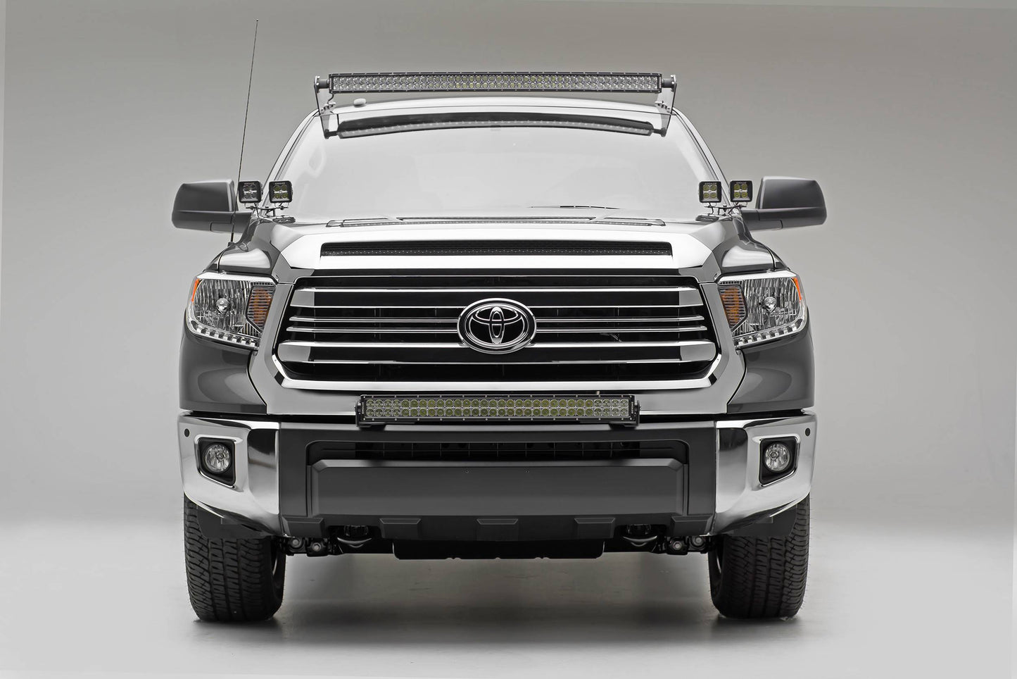 ZROADZ Z329641-KIT Black Mild Steel Front Bumper Top LED Kit Fits 2014-2021 Toyota Tundra