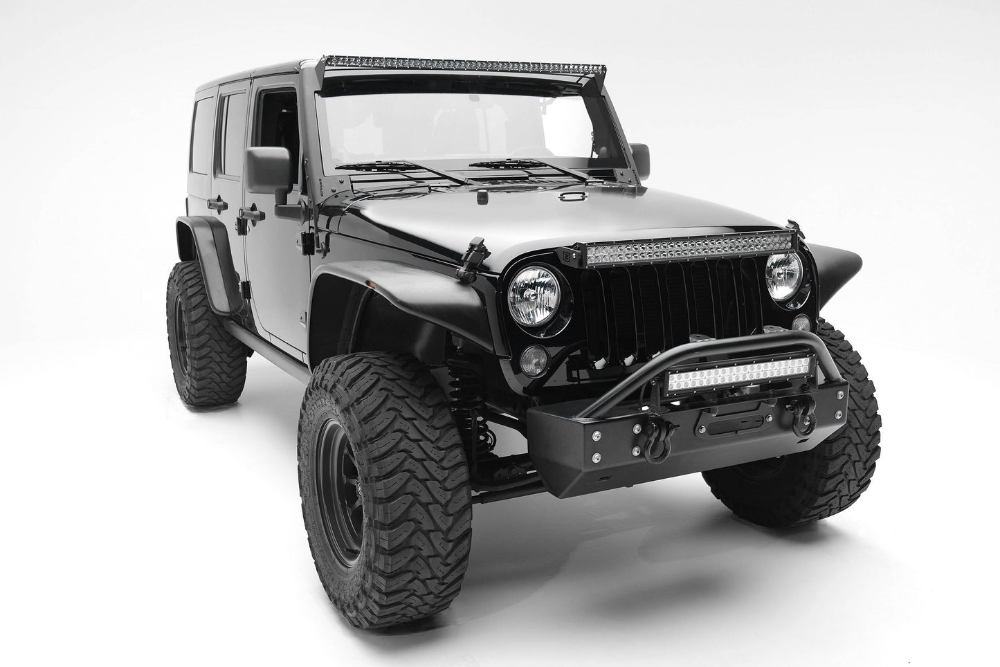 ZROADZ Z374711-KIT Black Mild Steel Front Roof LED Kit Fits 2007-2017 Jeep Wrangler JK Wrangler JKU
