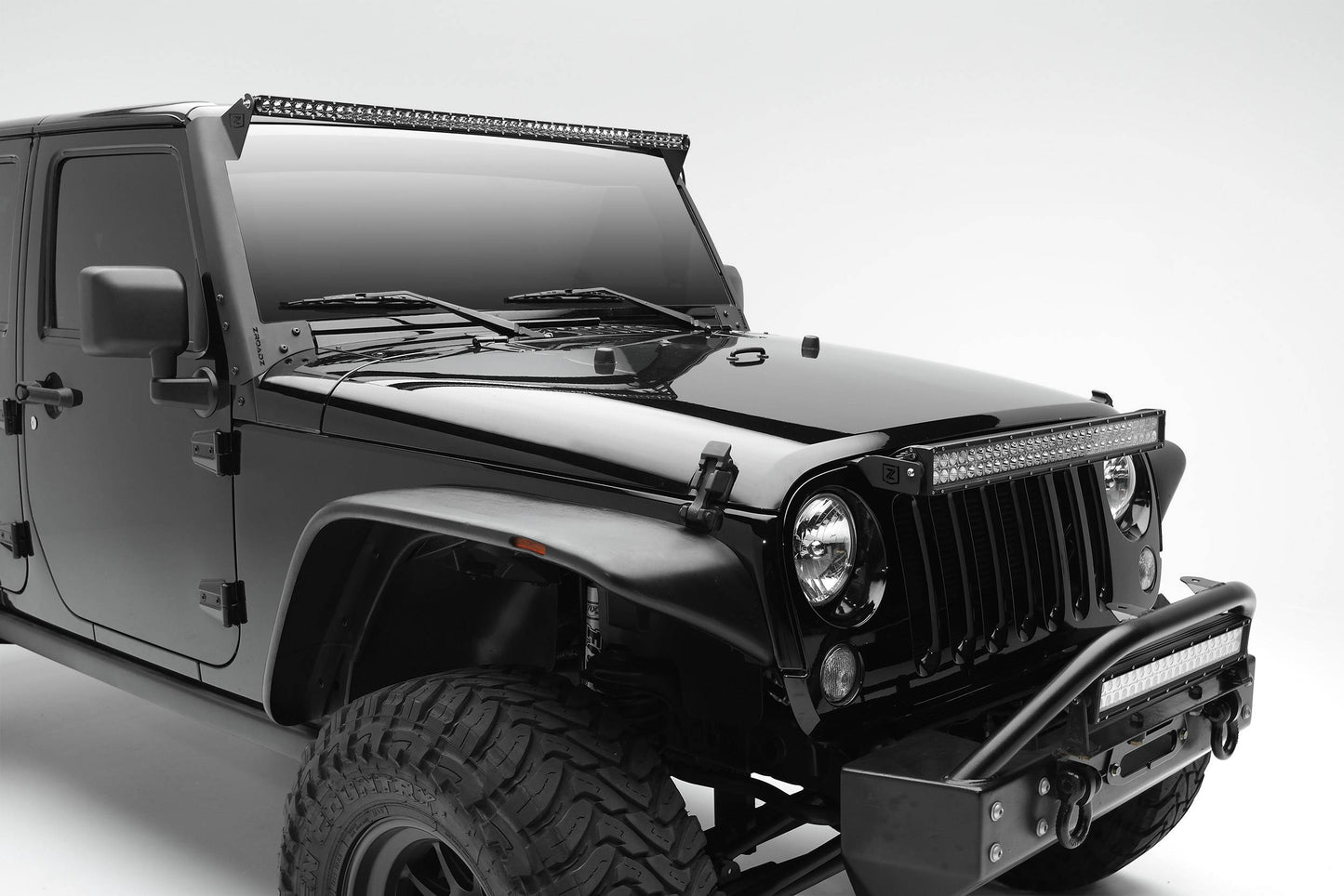 ZROADZ Z374711-KIT Black Mild Steel Front Roof LED Kit Fits 2007-2017 Jeep Wrangler JK Wrangler JKU