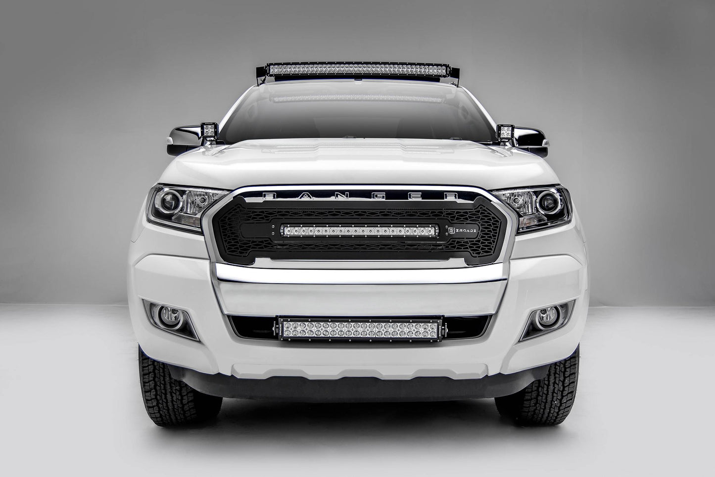 ZROADZ Z335761 Black Mild Steel Front Roof LED Bracket Fits 2015-2018 Ford Ranger T6