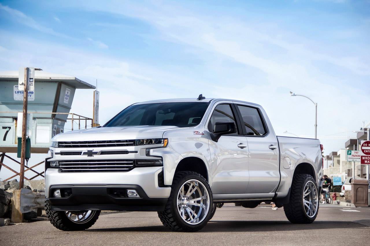 T-REX Grilles 6211233 Brushed Aluminum Horizontal Round Grille Fits 2019-2022 Chevrolet Silverado 1500ÊTrail Boss Silverado 1500 RST Silverado 1500 LT