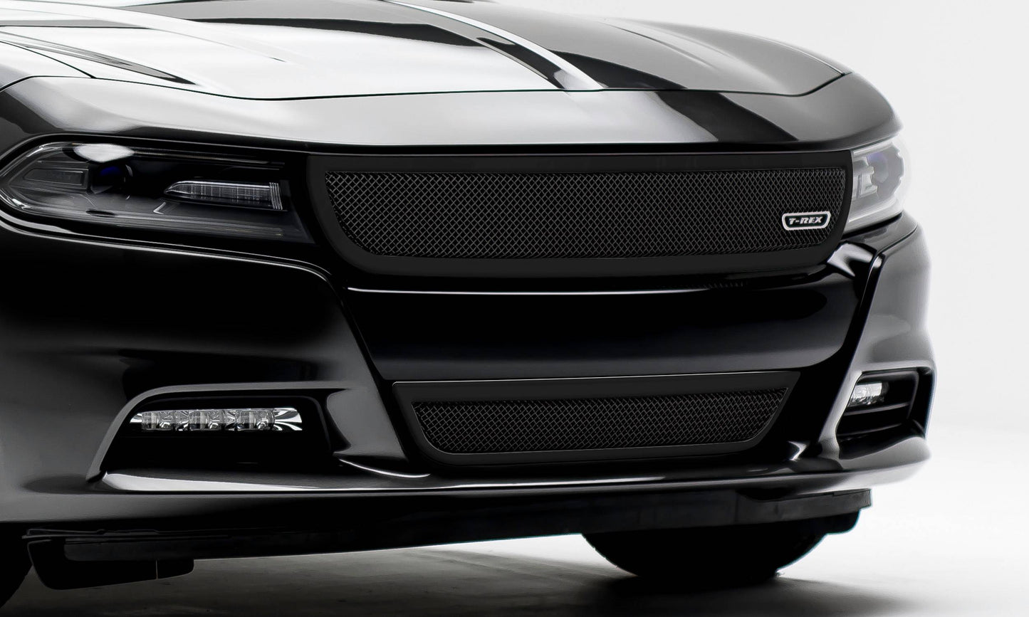 T-REX Grilles 51480 Black Mild Steel Small Mesh Grille Fits 2015-2018 Dodge Charger