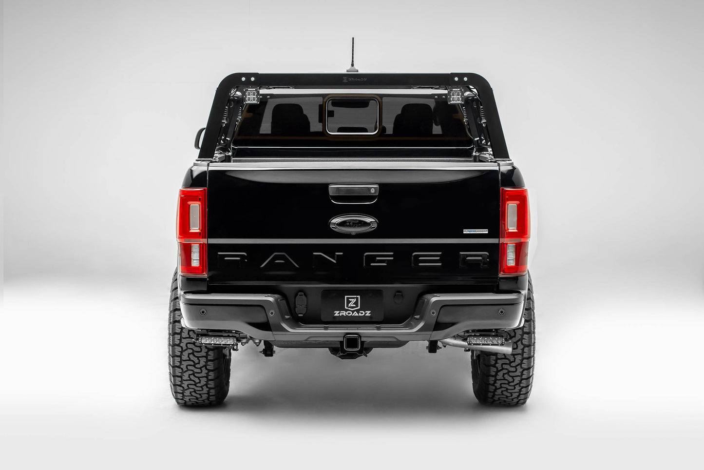 ZROADZ Z385881 Black Mild Steel Rear Bumper LED Bracket Fits 2019-2023 Ford Ranger