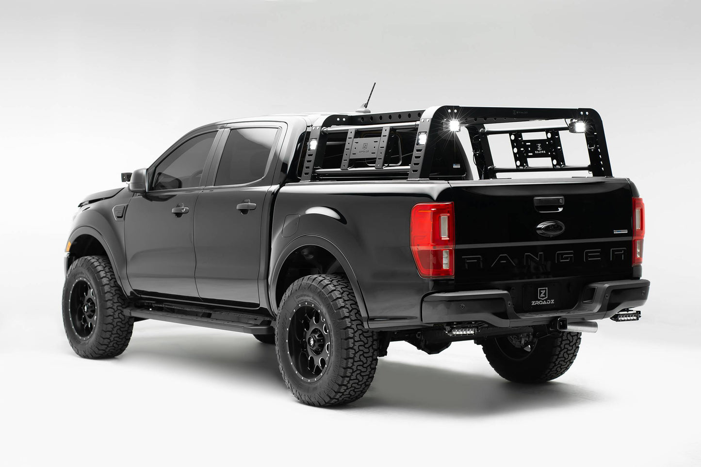 ZROADZ Z385881 Black Mild Steel Rear Bumper LED Bracket Fits 2019-2023 Ford Ranger