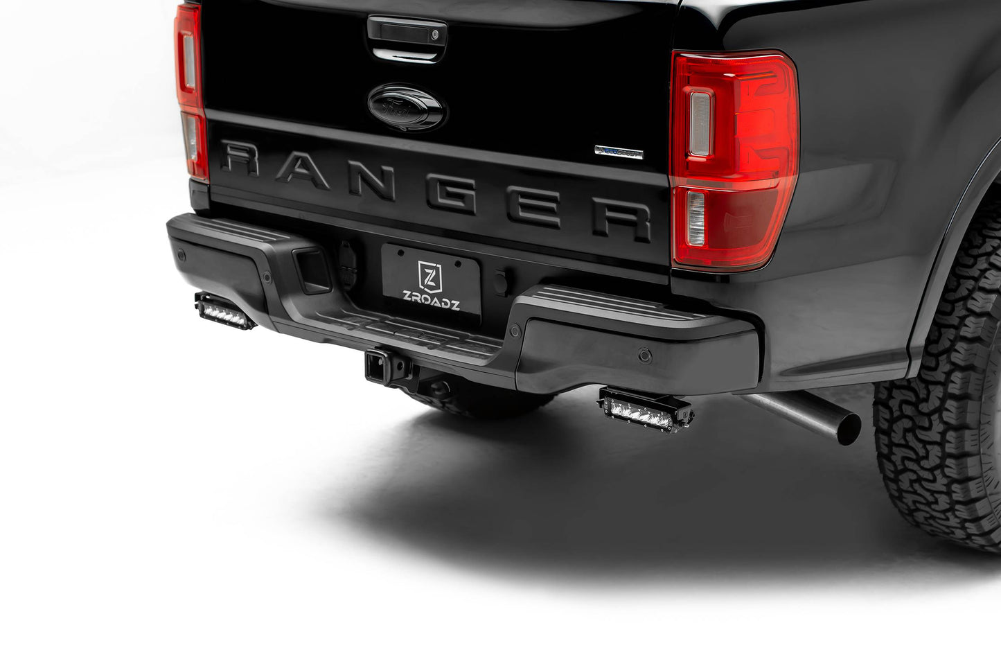 ZROADZ Z385881-KIT Black Mild Steel Rear Bumper LED Kit Fits 2019-2023 Ford Ranger