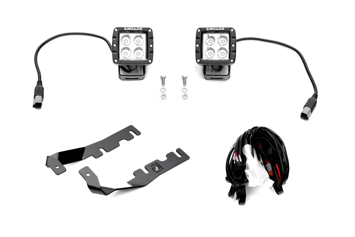 ZROADZ Z364721-KIT2 Black Mild Steel Hood Hinge LED Kit Fits 2019-2023 Ram 1500