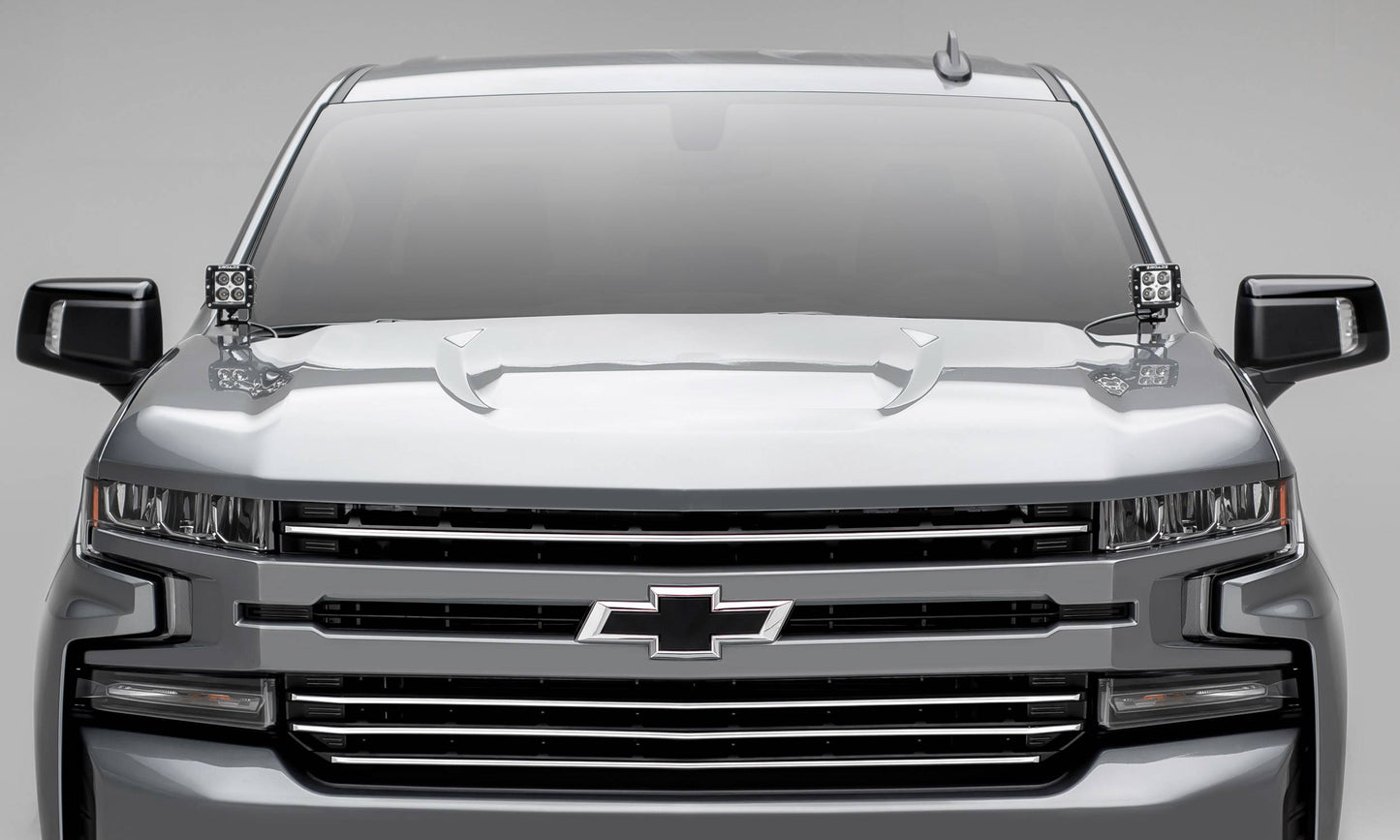 T-REX Grilles 6211233 Brushed Aluminum Horizontal Round Grille Fits 2019-2022 Chevrolet Silverado 1500ÊTrail Boss Silverado 1500 RST Silverado 1500 LT