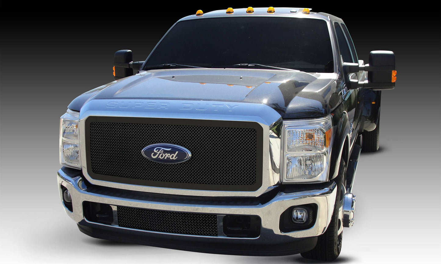 T-REX Grilles 51546 Black Mild Steel Large Mesh Grille Fits 2011-2016 Ford F-250 F-350 F-450 F-550