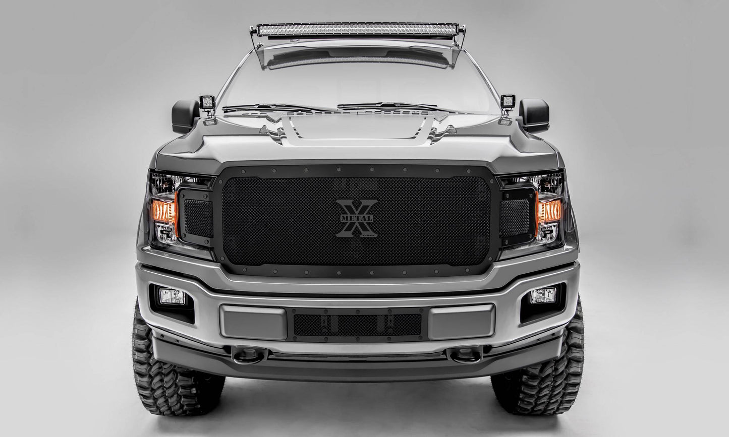 T-REX Grilles 6715711-BR Black Mild Steel Small Mesh Grille Fits 2018-2020 Ford F-150