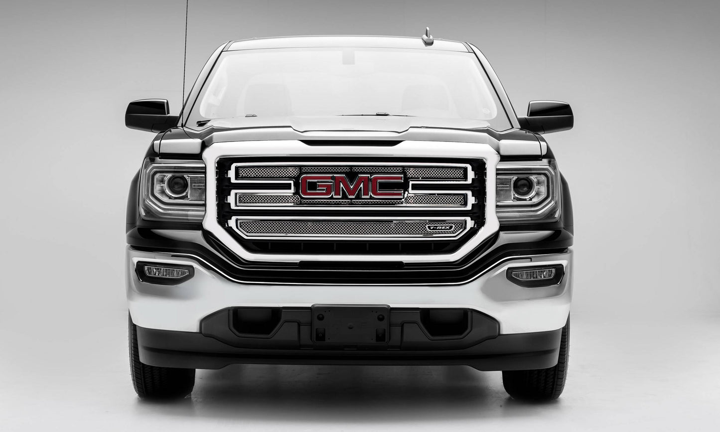 T-REX Grilles 54215 Polished Stainless Steel Small Mesh Grille Fits 2016-2018 GMC Sierra 1500 SLT