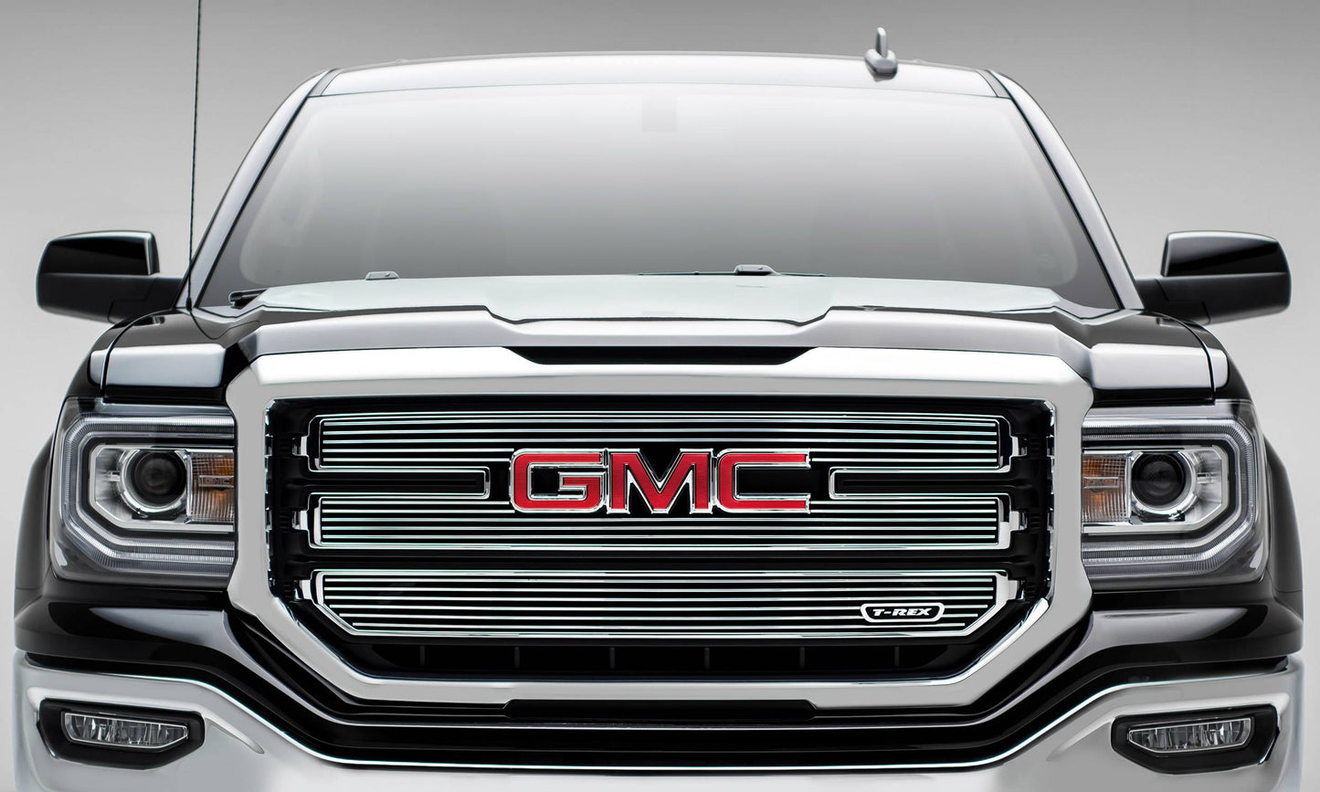 T-REX Grilles 21215 Polished Aluminum Horizontal Grille Fits 2016-2018 GMC Sierra 1500 SLT