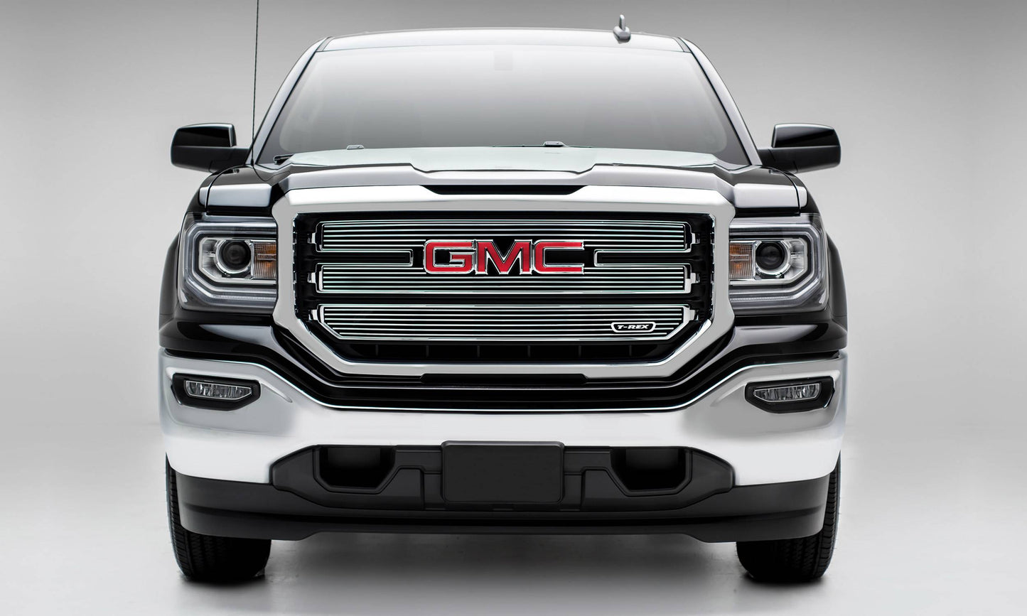T-REX Grilles 21215 Polished Aluminum Horizontal Grille Fits 2016-2018 GMC Sierra 1500 SLT