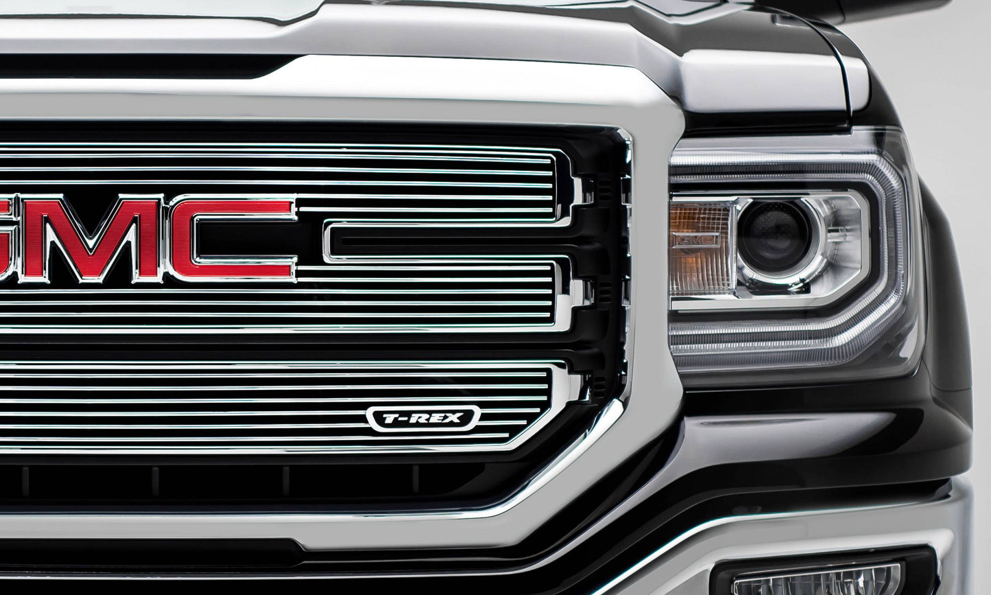 T-REX Grilles 21215 Polished Aluminum Horizontal Grille Fits 2016-2018 GMC Sierra 1500 SLT