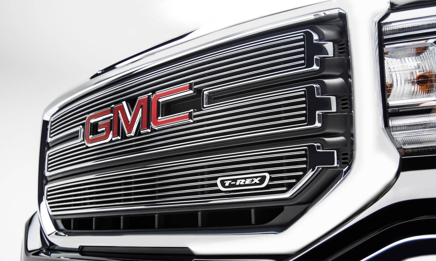 T-REX Grilles 21215 Polished Aluminum Horizontal Grille Fits 2016-2018 GMC Sierra 1500 SLT