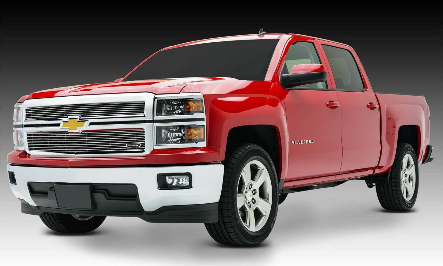 T-REX Grilles 21117 Polished Aluminum Horizontal Grille Fits 2014-2015 Chevrolet Silverado 1500 LT Silverado 1500 LTZ
