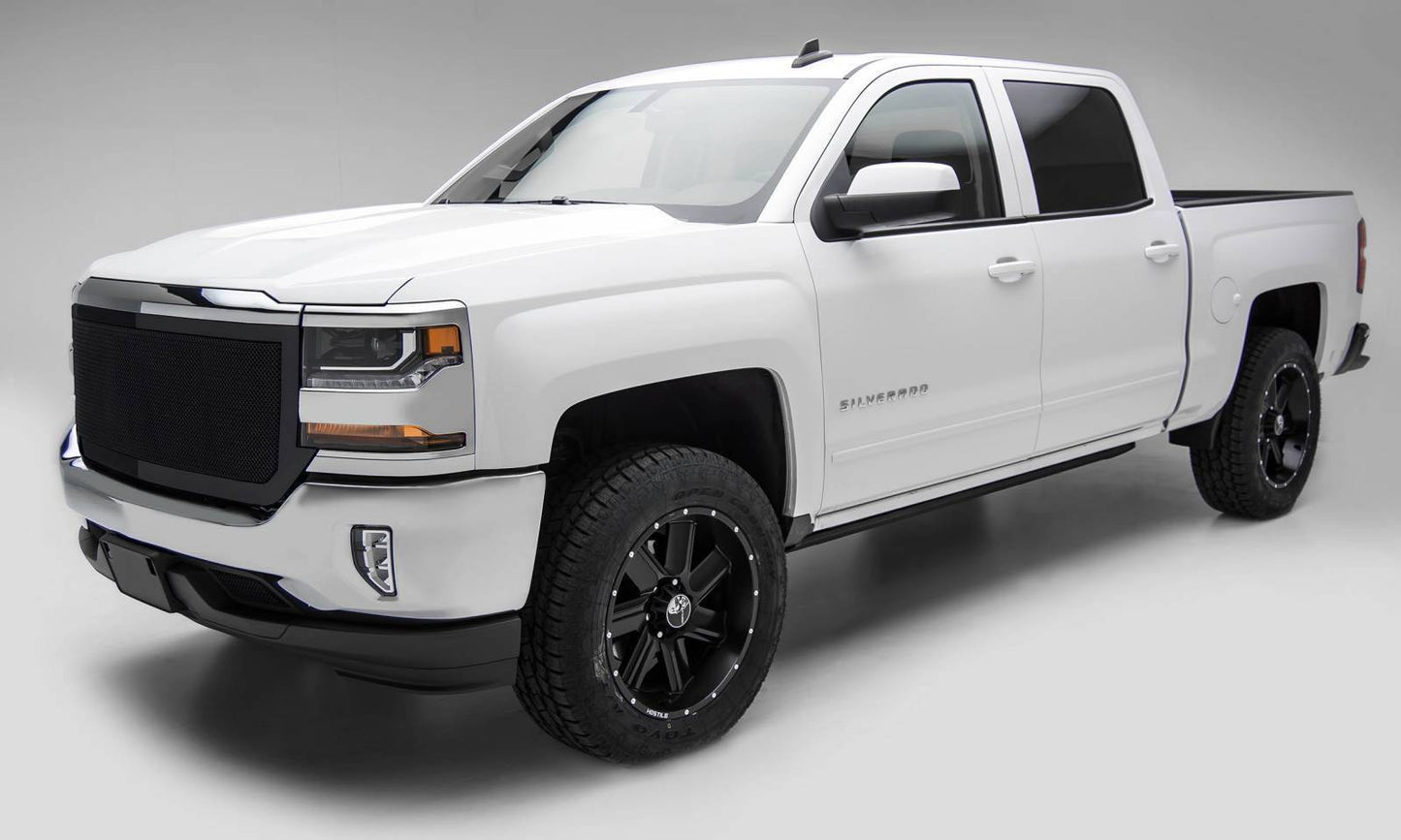T-REX Grilles 51127 Black Mild Steel Small Mesh Grille Fits 2016-2018 Chevrolet Silverado 1500