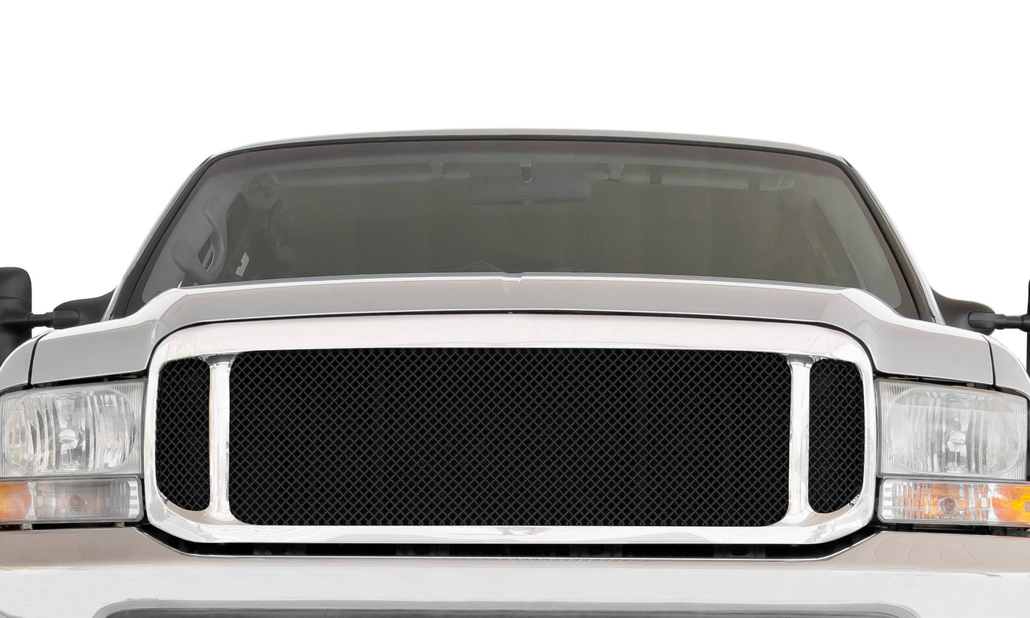 T-REX Grilles 51571 Black Mild Steel Large Mesh Grille Fits 1999-2004 Ford F-250 F-350 F-450 F-550