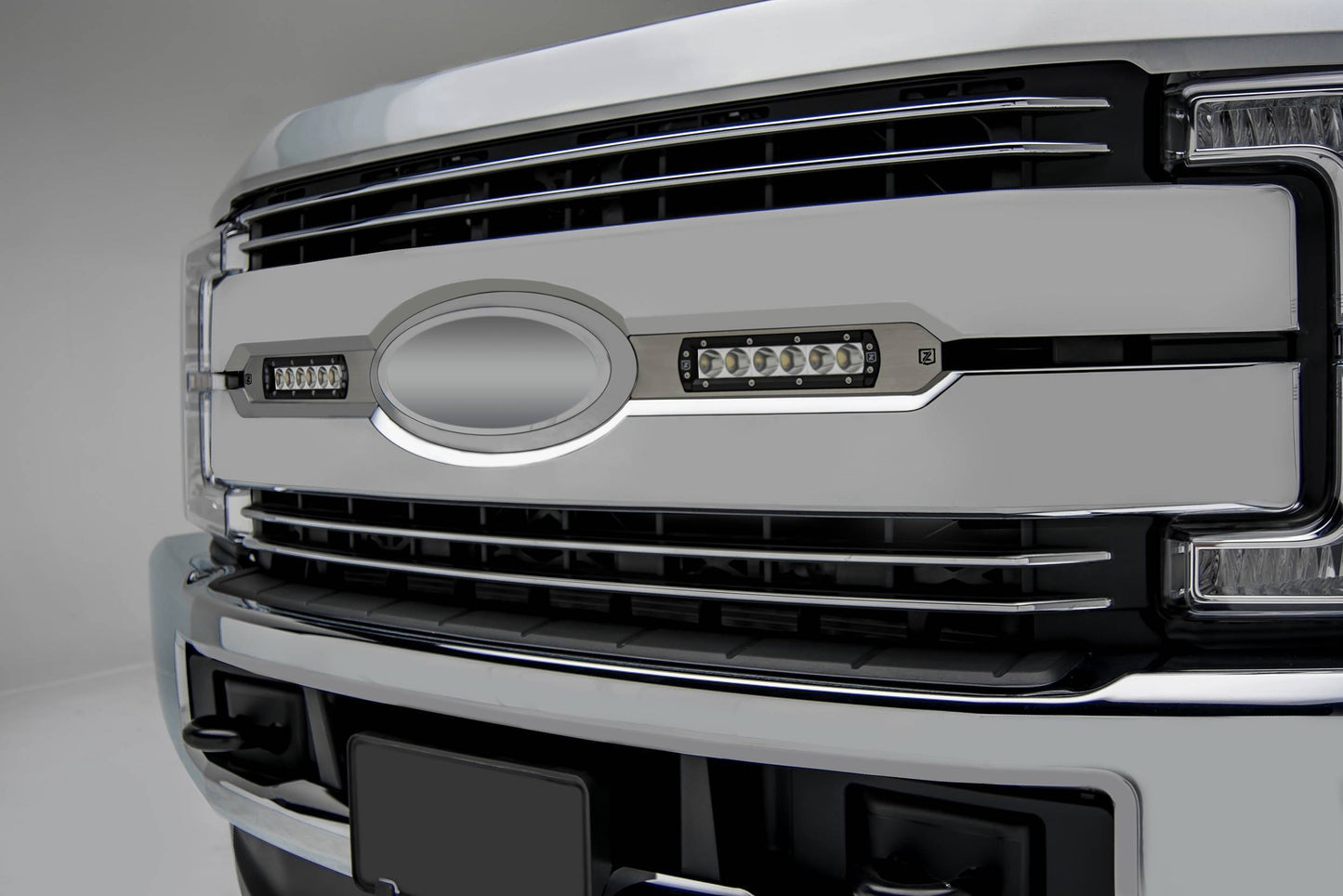 ZROADZ Z415473-KIT Brushed Stainless Steel OEM Grille LED Kit Fits 2017-2019 Ford F-250 Lariat F-250 King Ranch F-350 Lariat F-350 King Ranch F-450 Lariat F-450 King Ranch F-550 Lariat F-550 King Ranch