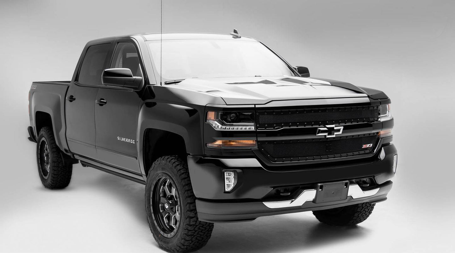 T-REX Grilles 6711241-BR Black Mild Steel Small Mesh Grille Fits 2016-2018 Chevrolet Silverado 1500 Z71