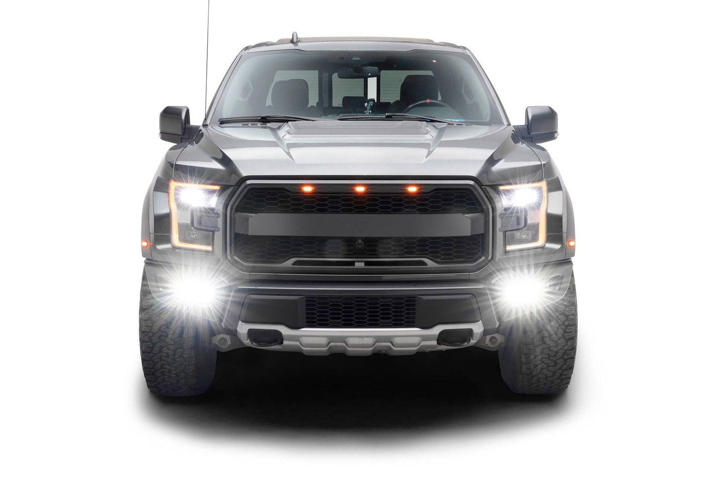 ZROADZ Z325672-KIT Black Mild Steel Front Bumper OEM Fog LED Kit Fits 2017-2020 Ford F-150 Raptor